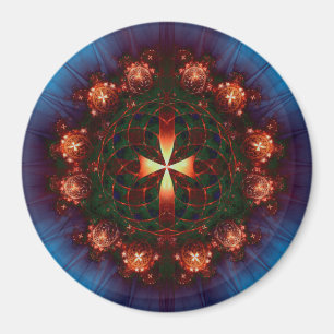 Aimant Mandala de la Croix Ornée