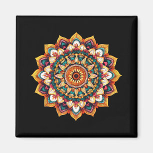Aimant Mandala de méditation du lotus sacré en soleil lev