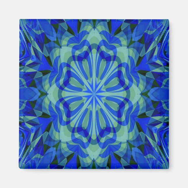 Aimant Mandala en bleu.... (Devant)