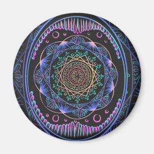Aimant Mandala en fleur galactique