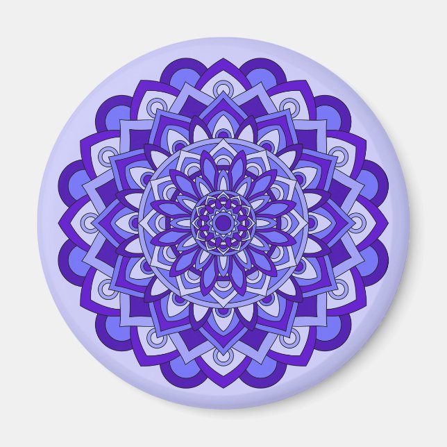 Aimant Mandala Floral Violet (Devant)