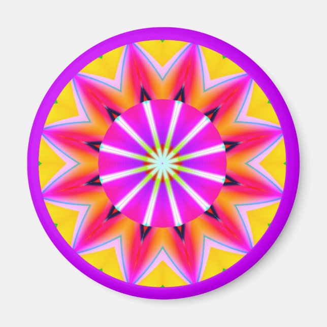 Aimant Mandala fractal (Devant)