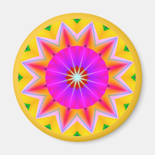Aimant Mandala fractal (Devant)