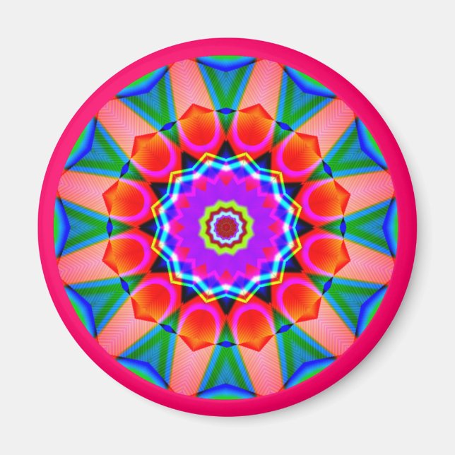 Aimant Mandala fractal (Devant)
