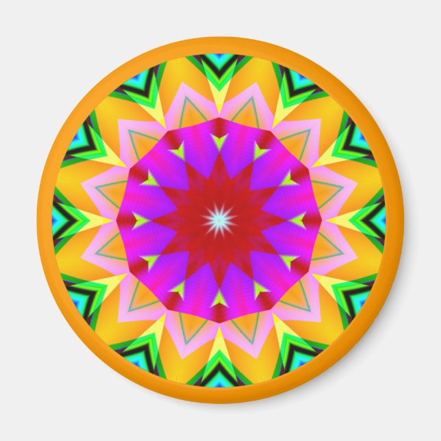 Aimant Mandala fractal (Devant)