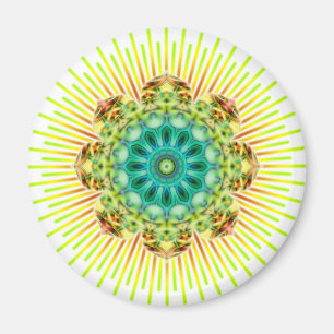 Aimant Mandala jaune vert faites votre propre arrière -
