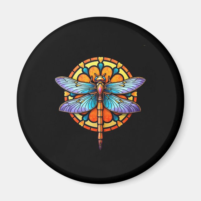 Aimant Mandala Libellule Lumineuse Géométrie Sacrée Spiri (Devant)