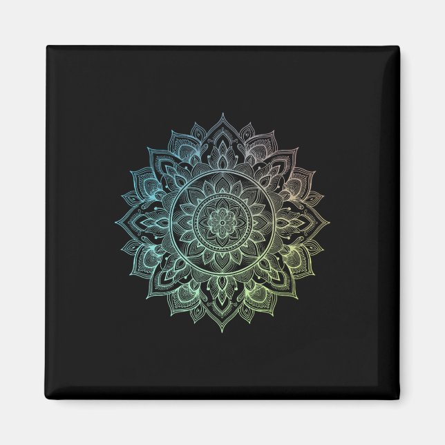 Aimant Mandala Lotus Zen Art Boho Bouddha Botanique Succu (Devant)