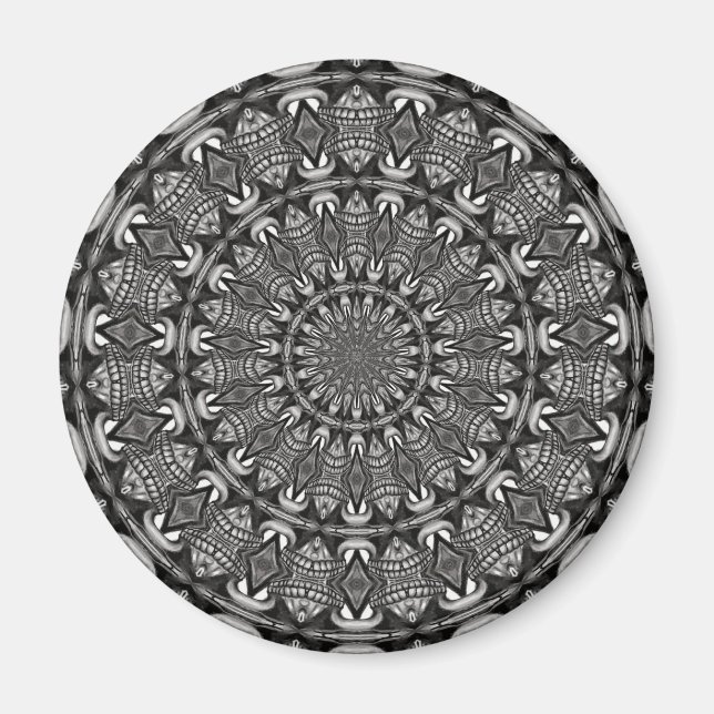 Aimant Mandala monochrome (Devant)