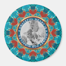 Mandala Mots personnalisés et Photo Aqua Sarcelle 
