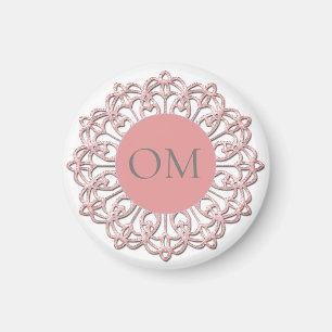 Aimant Mandala OM rose pastel