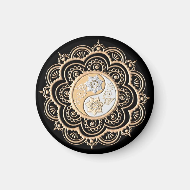 Aimant Mandala or et argent (Devant)
