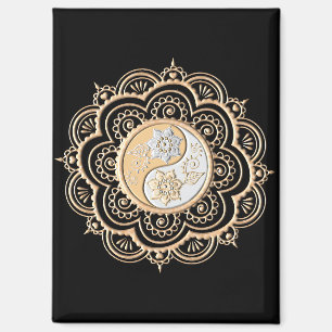 Aimant Mandala or et argent
