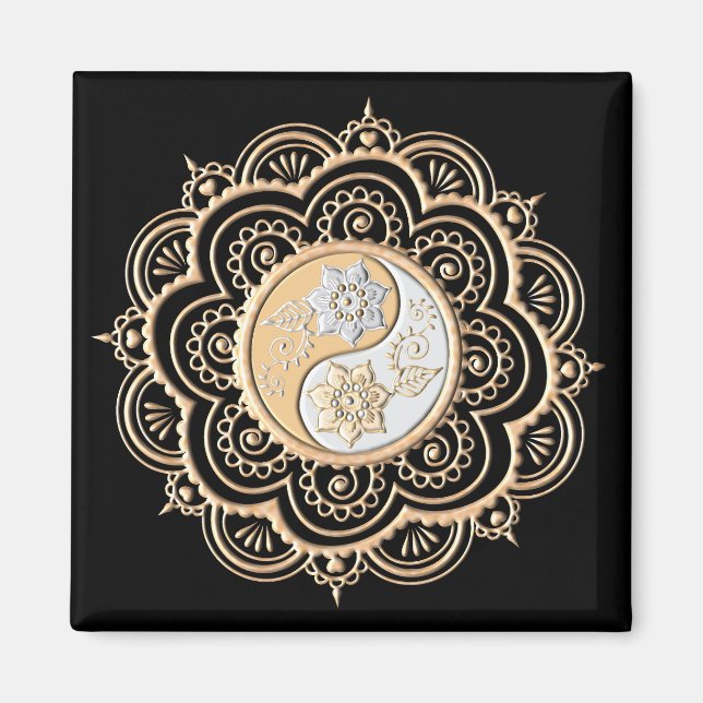 Aimant Mandala or et argent (Devant)
