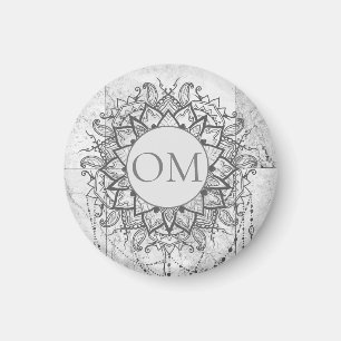 Aimant Mandala sur le marbre d'argent