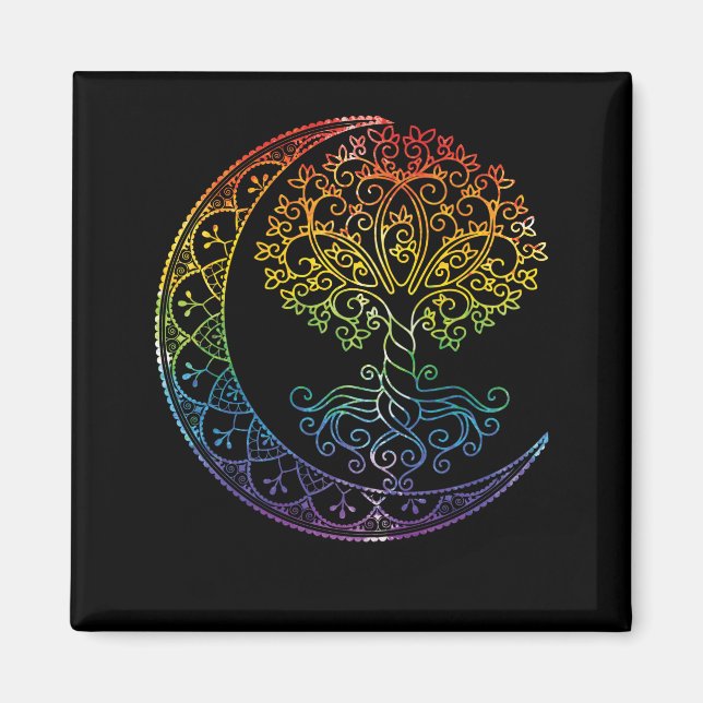 Aimant Mandala Tree of Life Style tatouage (Devant)