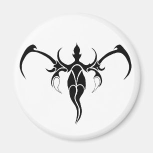 Aimant Mandala Tribal d'Éléphant Orné Noir et Blanc
