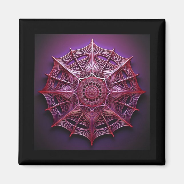 Aimant Mandelbrot à trame rose (Devant)