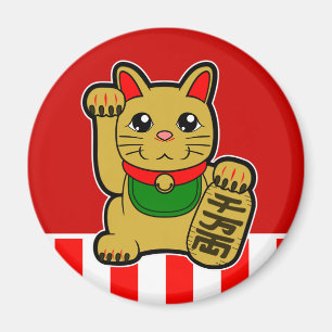Aimant Maneki Neko : Chat à chance doré