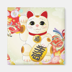 Aimant Maneki Neko Chat japonais Fortune