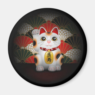 Aimant Maneki Neko en céramique blanche