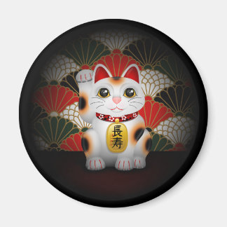 Aimant Maneki Neko en céramique blanche
