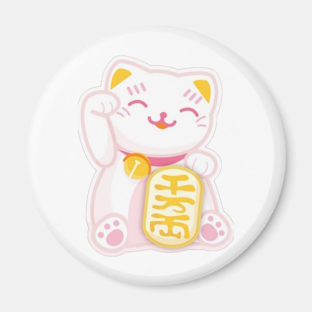 Aimant maneki neko rose (Devant)