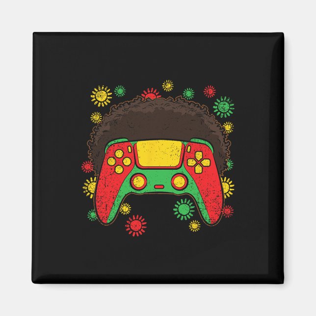 Aimant Manette de jeu vidéo Afro Mois de l'histoire des N (Devant)