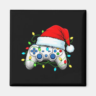 Aimant Manette de jeu vidéo chapeau de Noël Santa Gamer B