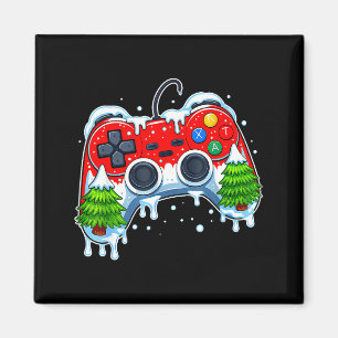 Aimant Manette de jeu vidéo chapeau de Noël Santa Gamer B