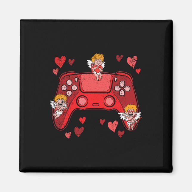 Aimant Manette de jeu vidéo Cœur Saint-Valentin Mignon (Devant)