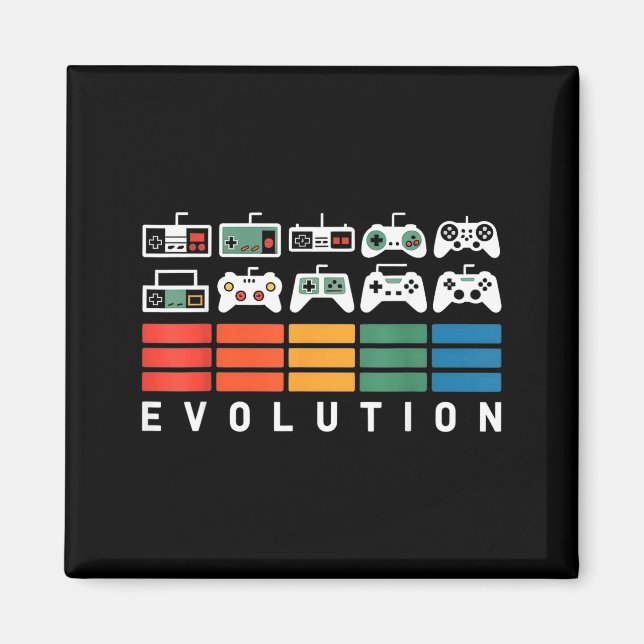 Aimant Manette de jeu vidéo Évolution 80s 90s Rétro Gami (Devant)