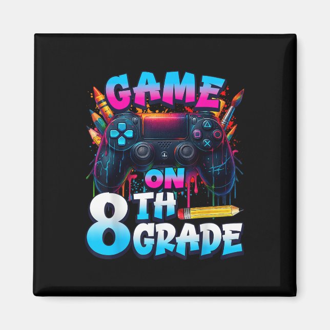 Aimant Manette Game On 8e année premier jour d'école B (Devant)