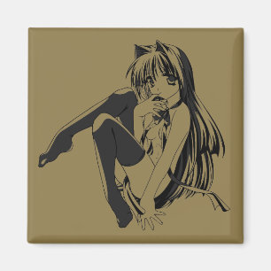 Aimant Manga, Neko Catgirl Furry Kawaii Loli