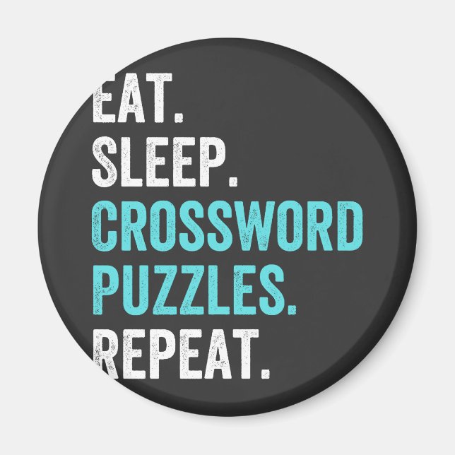 Aimant Mange.Dors. Mot-croisé : Puzzles. Recommencer. (Devant)