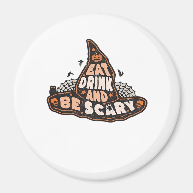 Aimant Manger Boire Et Être Sorcière Effrayante Cadeau De (Devant)