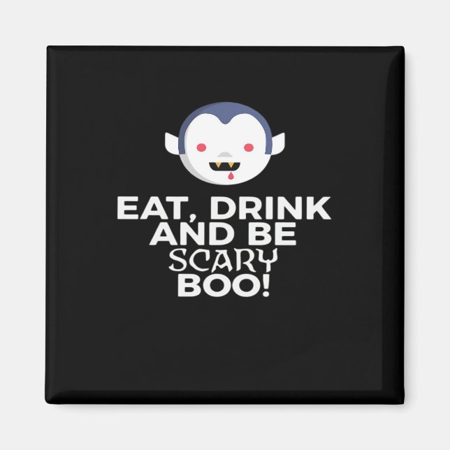 Aimant Manger Boire Fantôme Effrayant Halloween Conceptio (Devant)