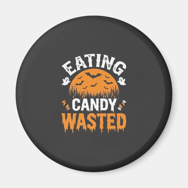 Aimant Manger des bonbons gâché Halloween Design_1 (Devant)