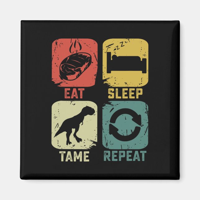 Aimant Manger Dormir Apprivoiser Répéter Dinosaure Jeux G (Devant)