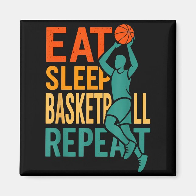 Aimant Manger dormir basketball répéter  (Devant)