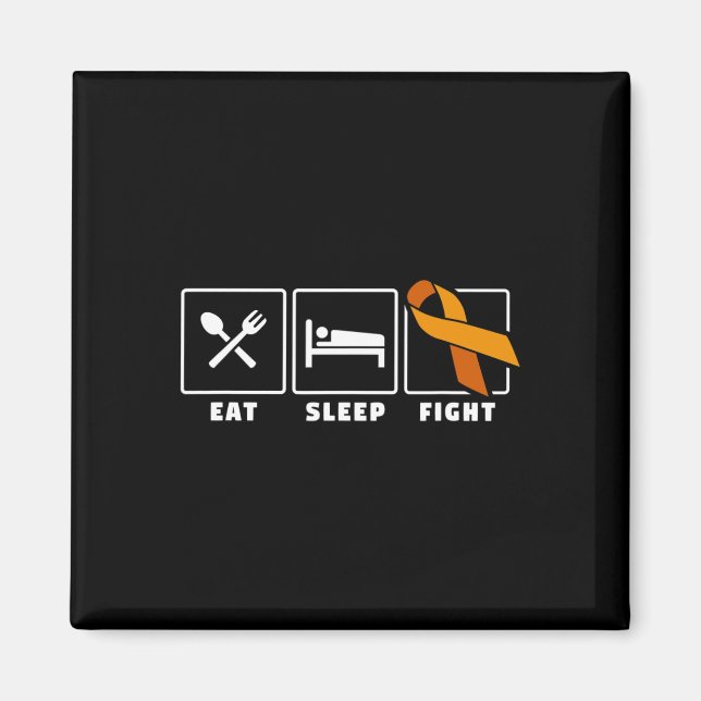 Aimant Manger Dormir Combattre Sensibilisation à la leucé (Devant)