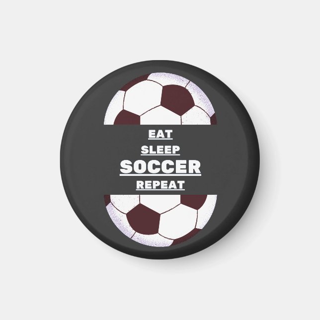 Aimant Manger, Dormir, Football, Répéter (Devant)