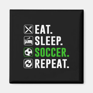 Aimant Manger Dormir Football Répéter Drôle Joueur de Foo