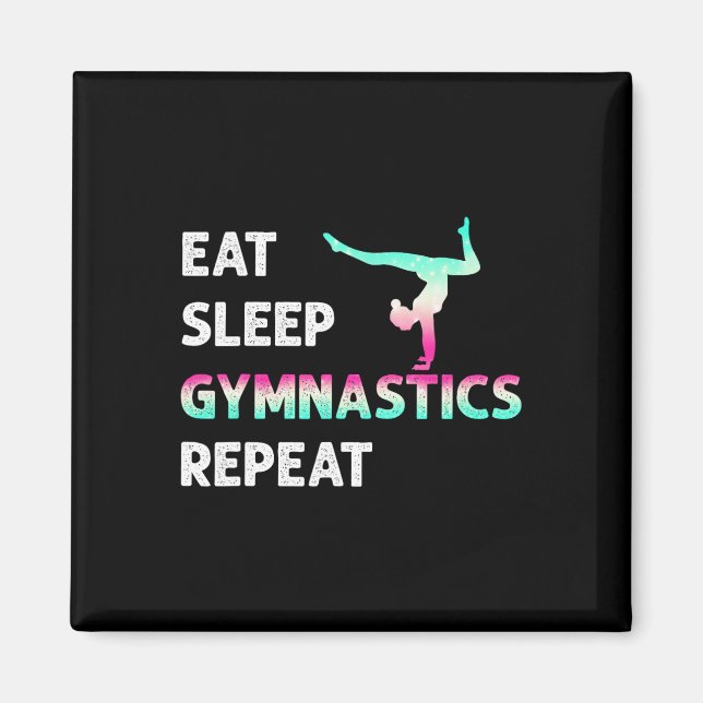 Aimant Manger Dormir Gymnastique Répéter Fille Femmes Drô (Devant)