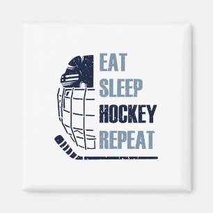 Aimant Manger Dormir Hockey Répéter Masque Drôle Autocoll