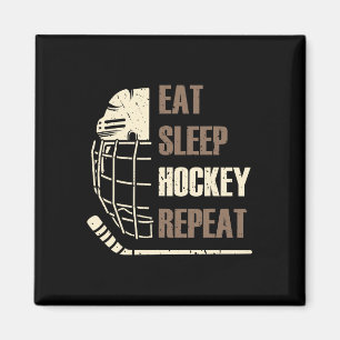 Aimant Manger Dormir Hockey Répéter Masque Drôle Bâton Ho