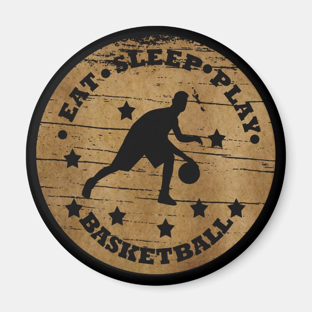 Aimant manger dormir jouer au basket-ball (Devant)