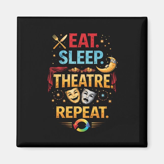 Aimant Manger, Dormir, Théâtre, Répéter (Devant)
