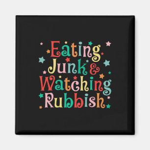 Aimant Manger Junk Xmas Nourriture Et Regarder Rubbbish N