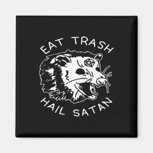 Aimant Manger les ordures, vive Satan, pyjama de Noël ass